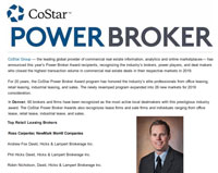Local Brokers Receive Prestigious 2019 CoStar Power Broker Award